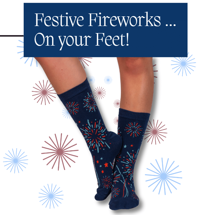 Festive Fireworks Sock Design