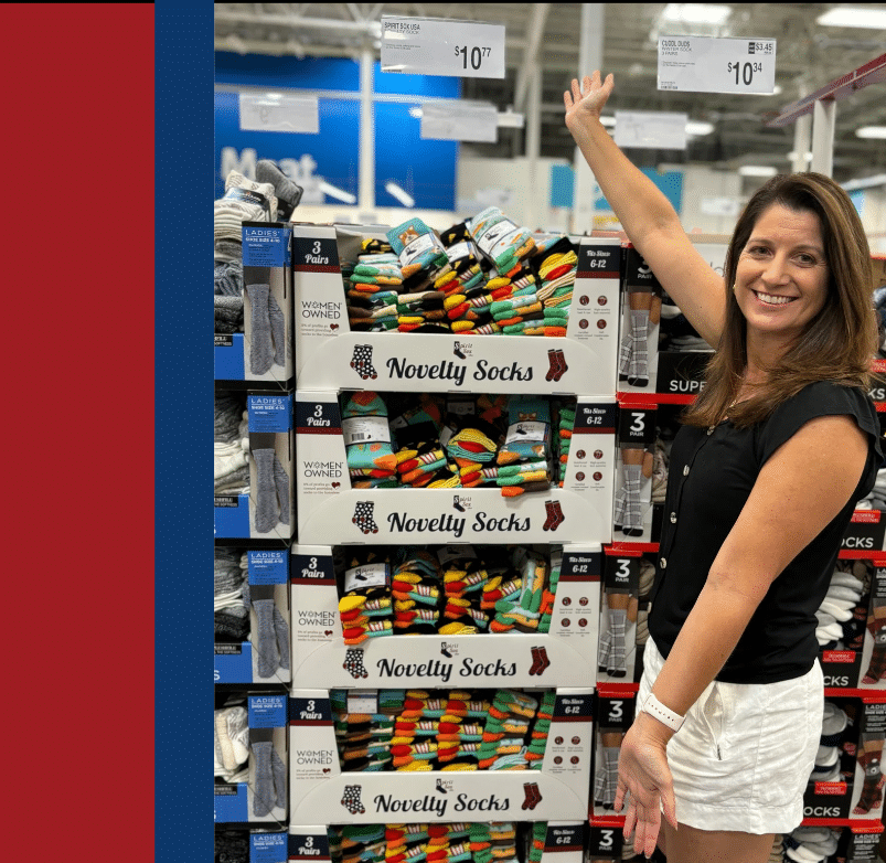 Lisa in Sam's Club with Spirit Sox